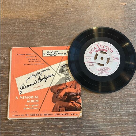 Jimmie Rodgers Yodeling Yours Vol 3 Memorial Albulm 45rpm vinyl Record - Picture 3 of 5